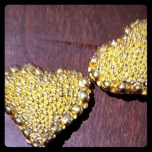 Gold-tone heart earrings